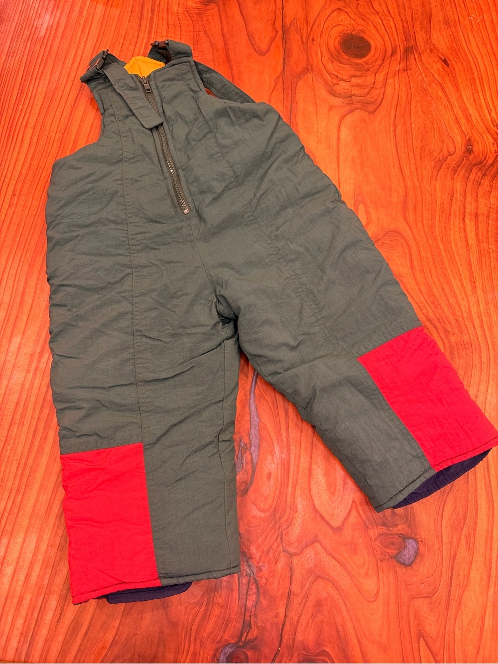 Vintage 90’s Miniwear Snow Bib Pants  24 Months Green Red Yellow